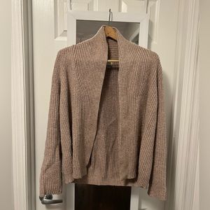 Oatmeal cable knit open cardigan